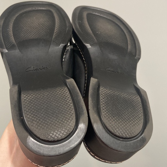 Clarks Y2K 2004 Chunky Sandal Leather Black & White Sandals sz 9 GREAT CONDITION - Picture 15 of 17